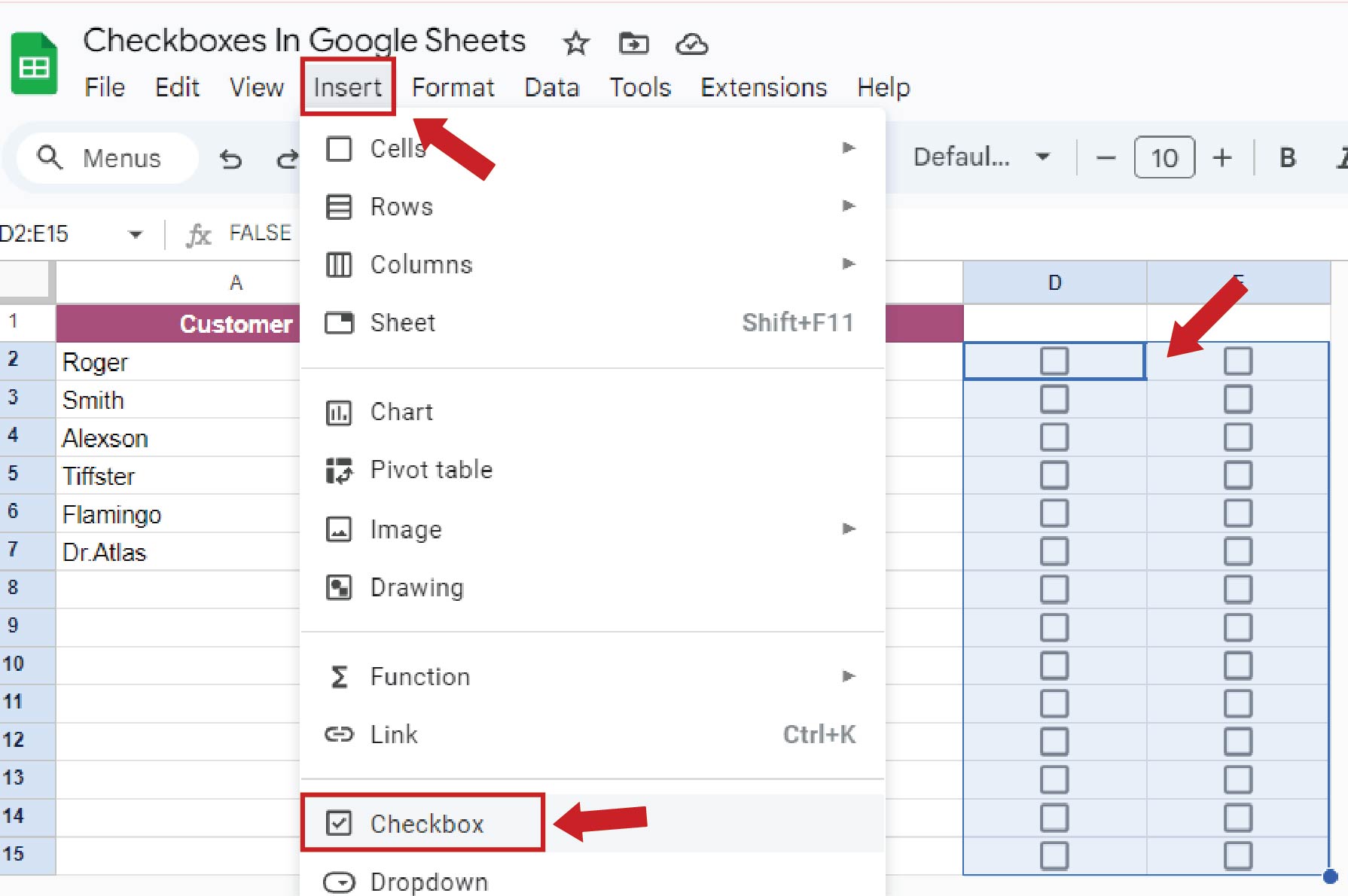 how to add total checkboxes in google sheets