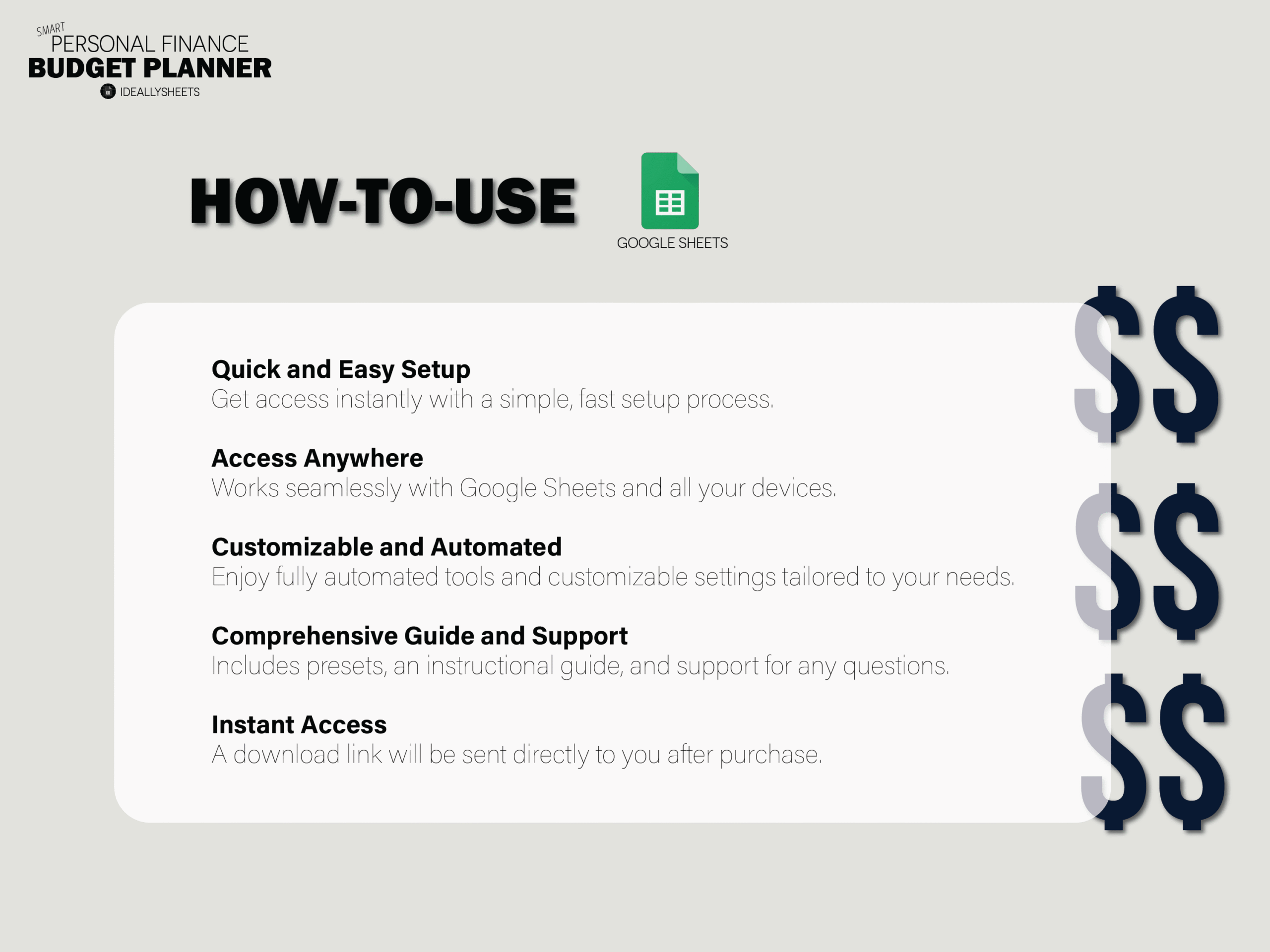 Instant access, quick and easy setup.